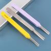 Multifunctional Round Tip Eyebrow Tweezers Straight Smooth False Eyelashes Applicator Stainless Steel BeautyPrecision Tweezers
