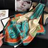 Imitation Silk Square Scarf Women Luxury Print Soft Satin Kerchief Hairband Neckerchief Foulard Bag Ribbon