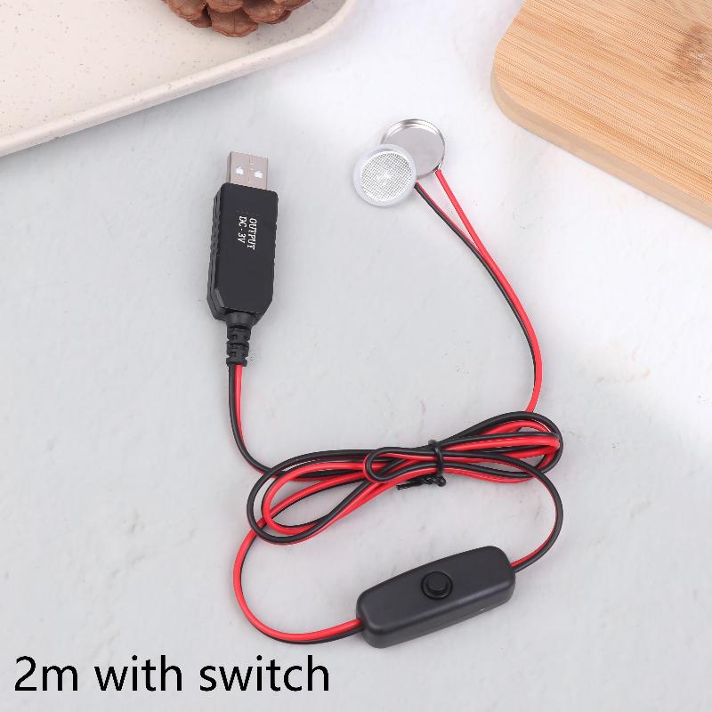 USB-шнур-конвертер питания от 3 В CR2032 для часов и микрофона
