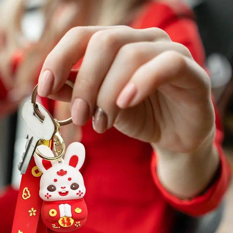 Китайский Новый год милый кролик брелки кролик подвесные аксессуары декоры