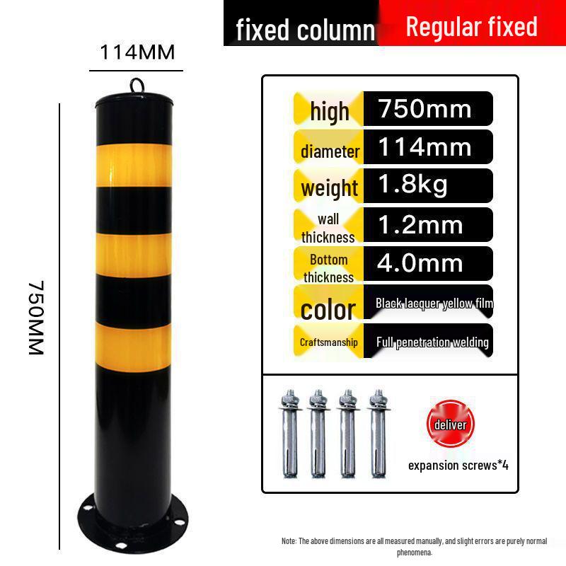 Reflective Steel Anti-Collision Post: Removable Ground Pile for Road Block Isolation and Parking Safety