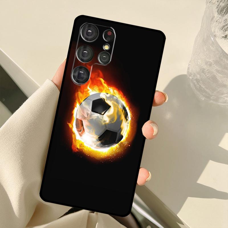 Football Soccer Ball Case For Samsung Galaxy S22 S21 Ultra Note 20 S8 S9 S10 Note 10 Plus S20 FE S21 FE Cover