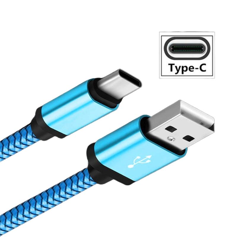Нейлоновый плетеный кабель Type C для быстрой зарядки, зарядный кабель USB A для телефонов, планшетов, адаптеров питания, эффективный