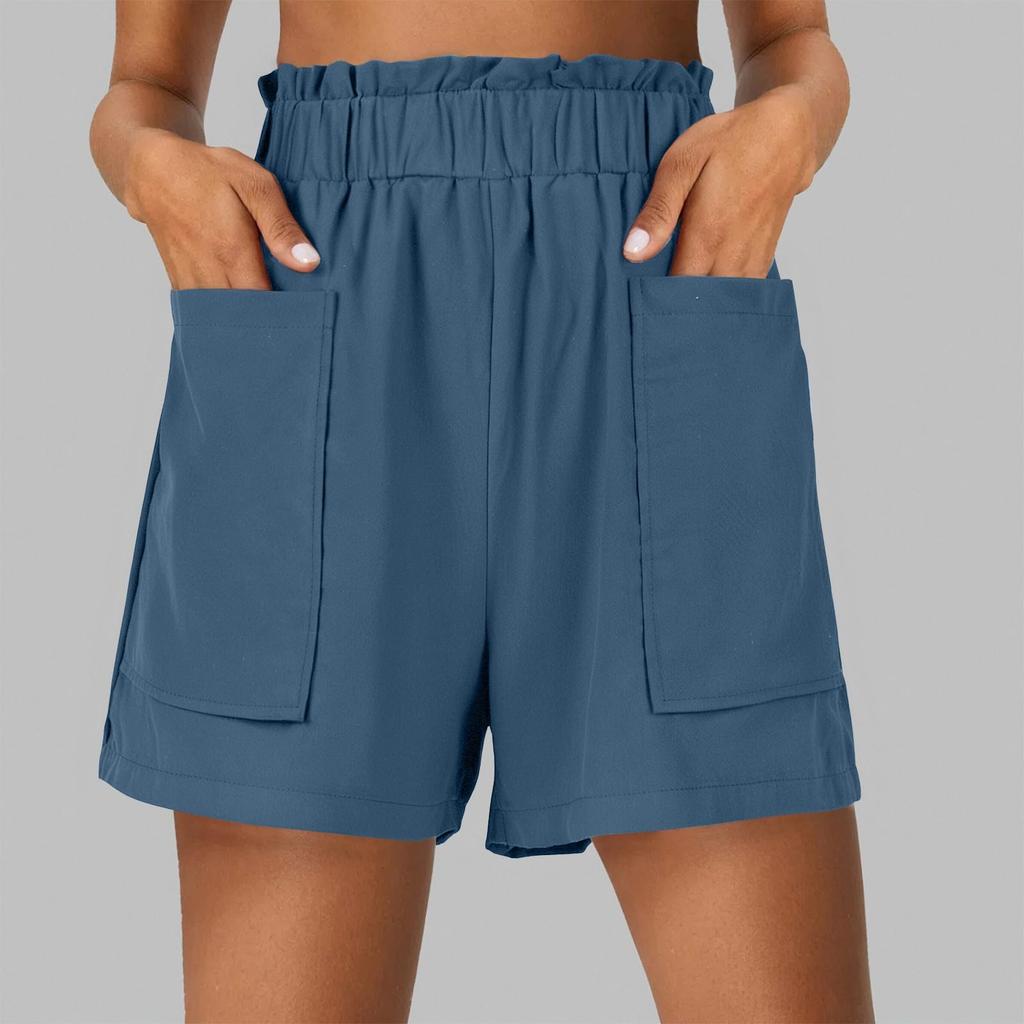 Шорты для женщин однотонные повседневные летние свободные шорты с завязками на карманах