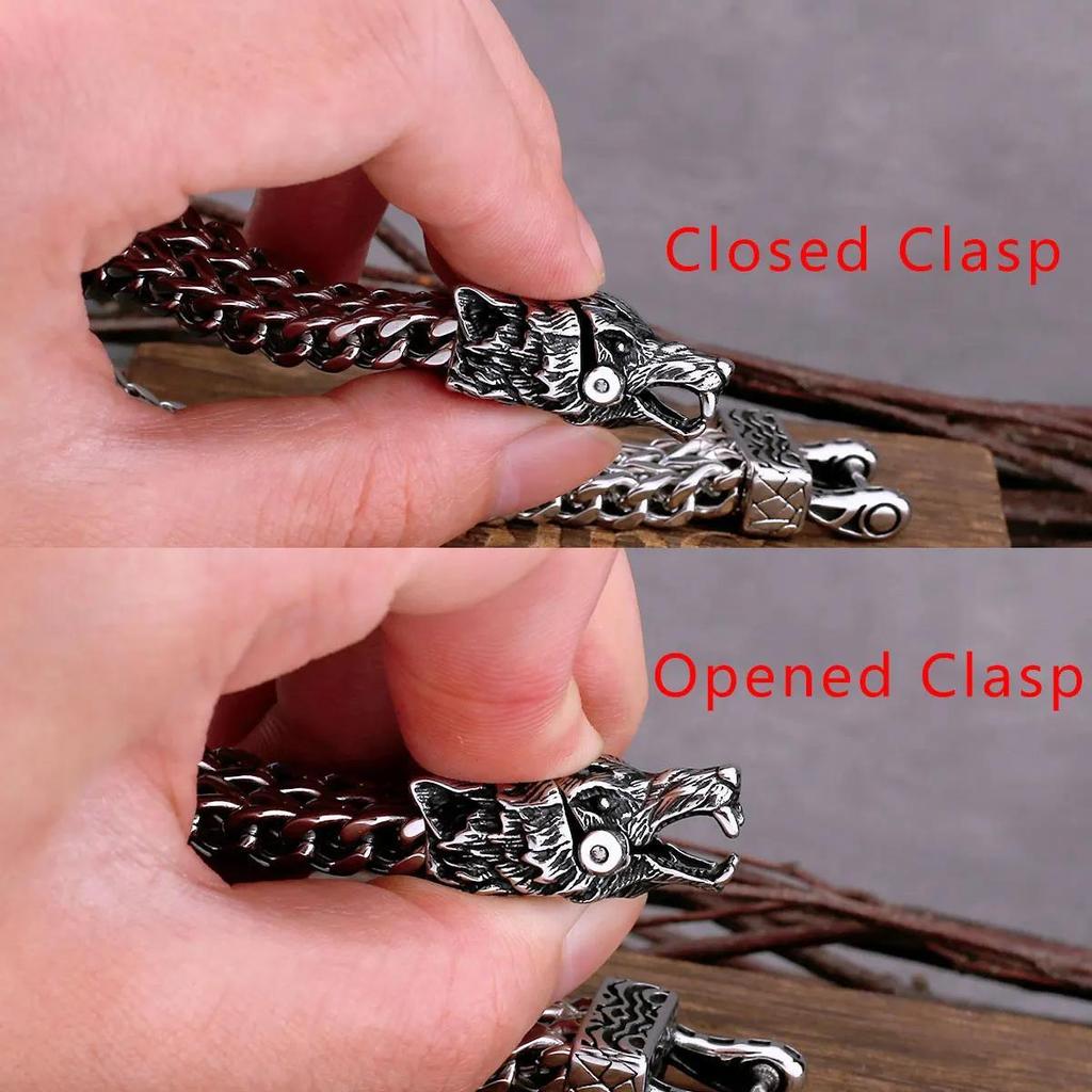 Новый стильный браслет с изображением головы волка в стиле викингов, модный рок-браслет для мальчиков и девочек, аксессуары, очаровательные ювелирные изделия из нержавеющей стали, подарок