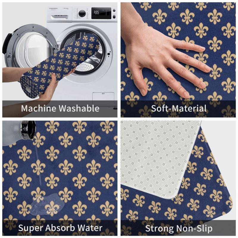 Chic Fleur De Lis Front Door Floor Entrance Mats Outdoor Fleur-de-lis Lily Flower Kitchen Bathroom Doormat Garage Carpet Rug