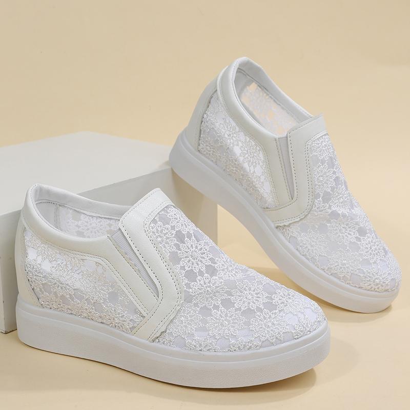 Женские кроссовки с сеткой на плоской платформе, женские мокасины 2024 года, новые дышащие повседневные кроссовки для женщин и женщин, увеличивающие рост кроссовки