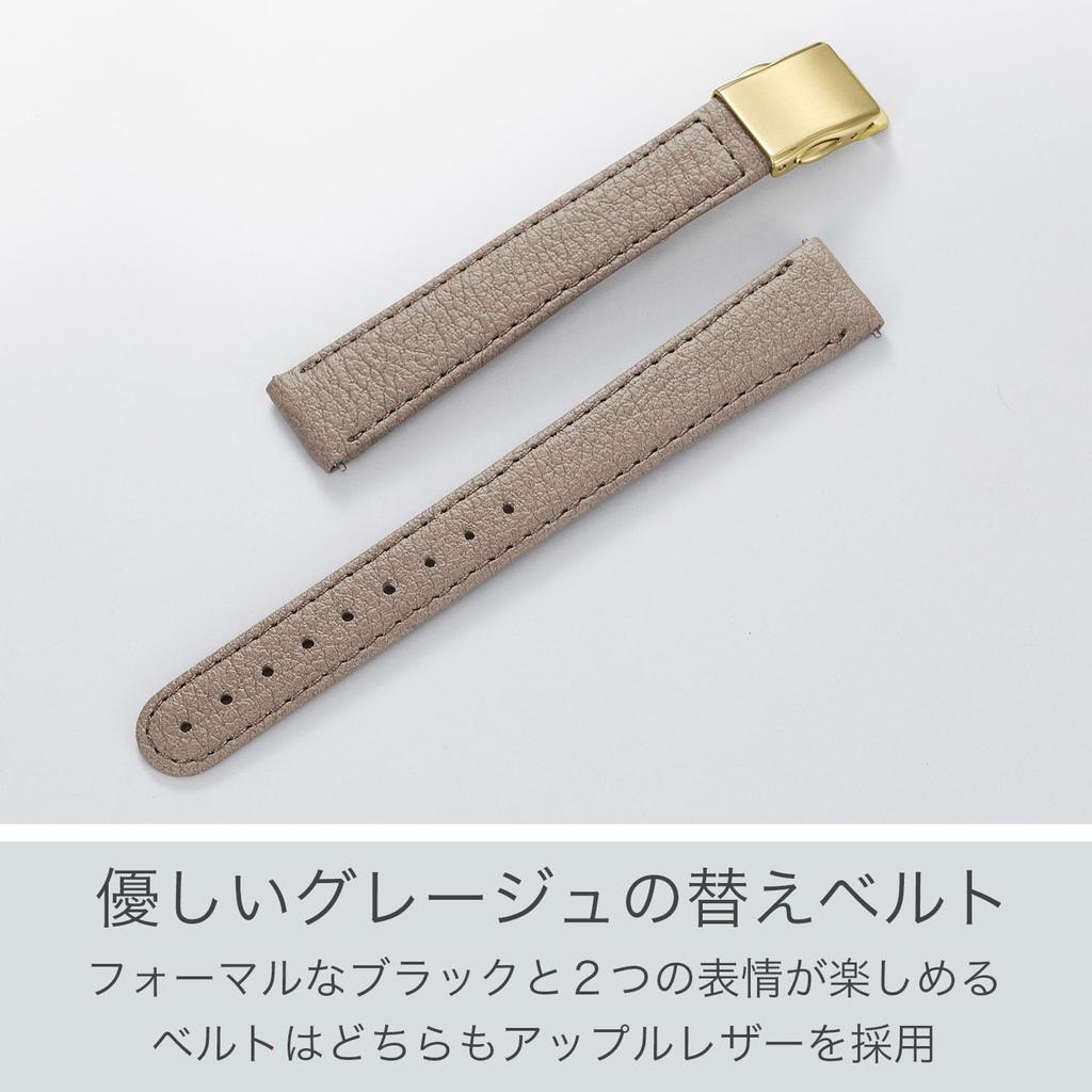 Часы Cross Sea Radio водонепроницаемые со сменным ремешком, коллекция hikari, квадратные, модель 2way, золотые, черные, белые, черные [Citizen], с фотоприводом, Eco-Drive