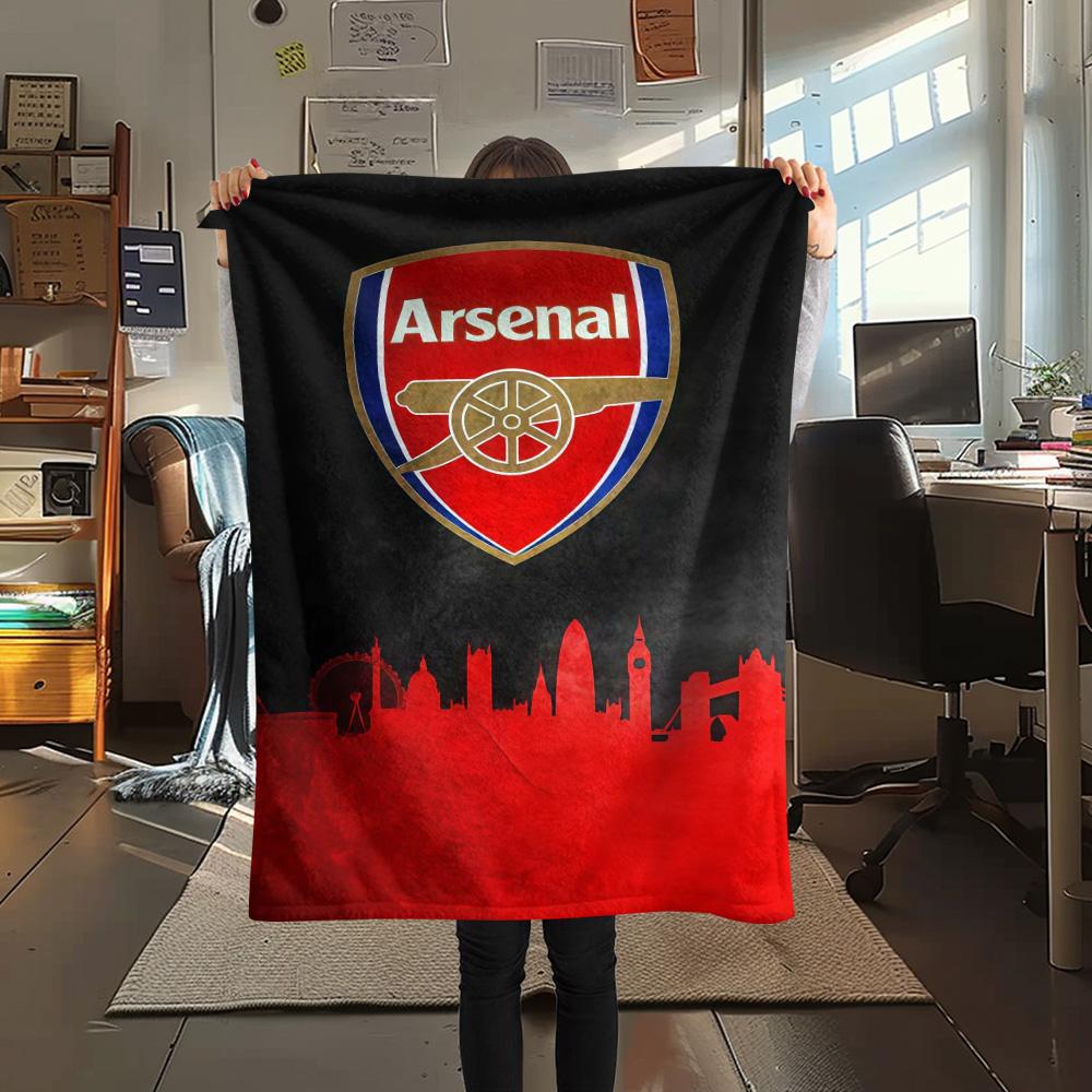 Arsenal team logo Print FlAannel Blanket, High quality Comfortable for All Seasons, Home Decor, Warmth and Comfort