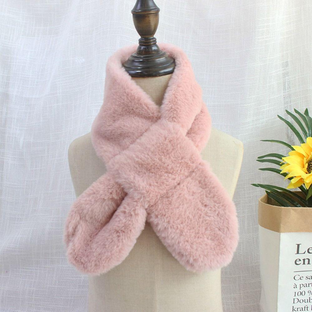 Thicken Cross Scarf Solid Color Neck Warmer Cute Neck Scarf Boys