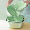 Double-Layer Plastic Draining Basket Set