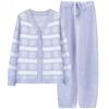 Can Be Worn Externally with Striped Snowflake Pajamas for Women In Autumn and Winter, Soft and Thick, Warm Knitted Home Clothes