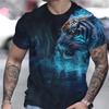 Summer Animal Tiger 3D Print T-Shirts Streetwear Men Fashion Harajuku Casual Oversized T Shirt Tees Tops Clothing