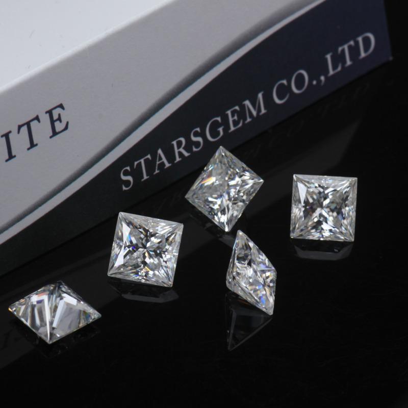 Cellacity Princess Cut Moissanite Loose Gemstone 0.6CT--6.0CT D Color VVS1 For Women Jewelry Diamond Ring Material With GRA