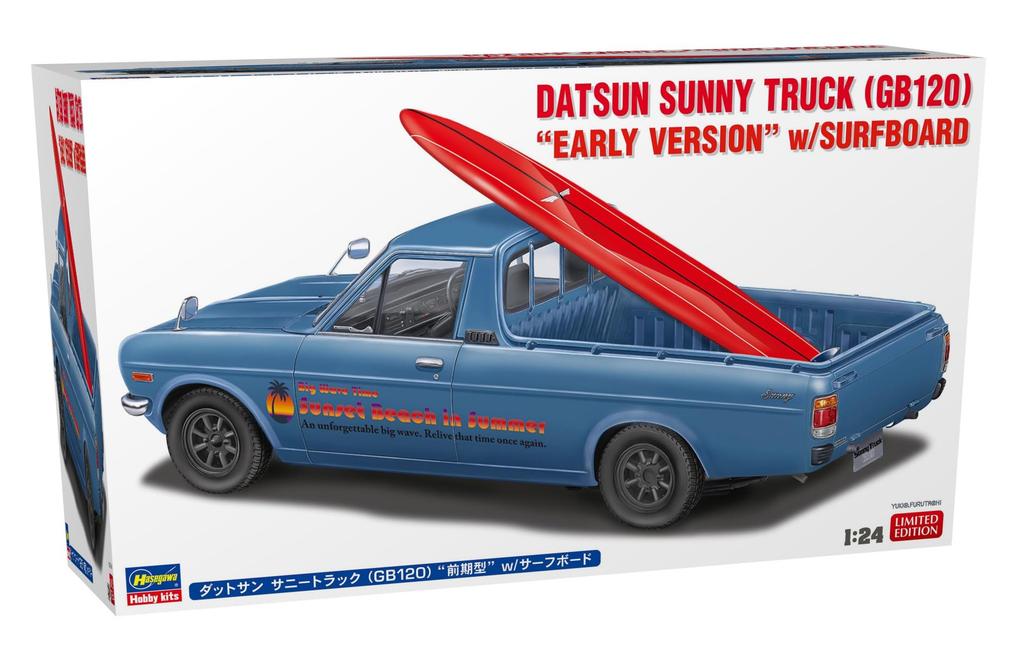 Hasegawa Datsun Sunny Truck Ранняя модель с доской для серфинга Пластиковая модель 20778 1/24 (ГБ120) (Автомобиль)