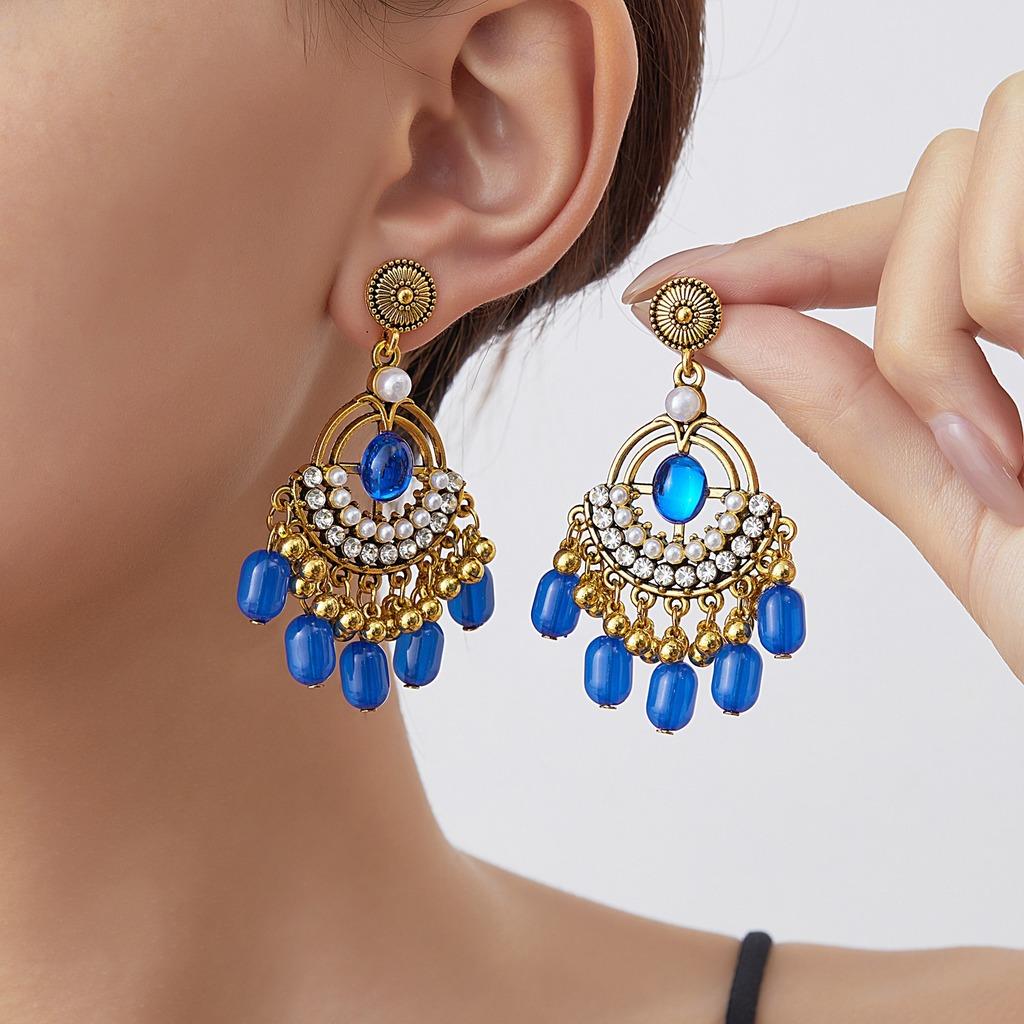 Dangle Earrings Statement Rhinestone Earrings Vintage Earrings Ethnic For Daily Wear Vacation Gift For Women