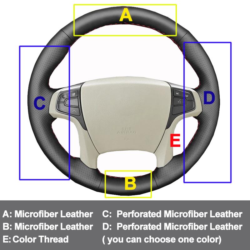 Hand Sewing Car Steering-Wheel Cover Wrap For Toyota Sienna III 2010-2014 Volant Black Beige Dark Gray Leather Braid On Steering