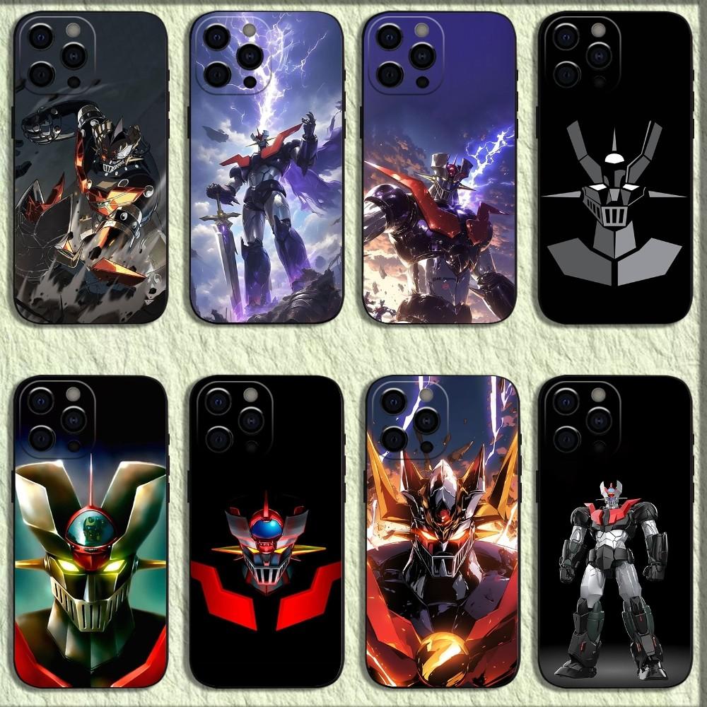 Anime M-Mazinger Z Robot Phone Case For iPhone 16,15,14,13,12,11,Pro,X,XS,Max,XR,Plus,Mini Soft Black Cover