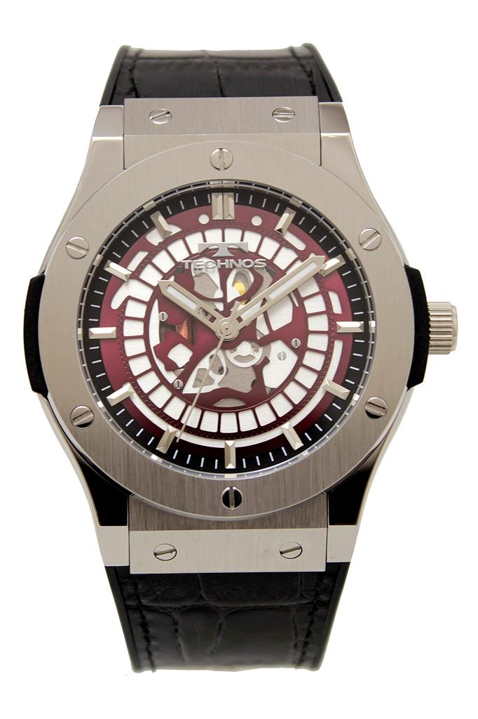 TECHNOS T6B55SR Скелетон Черные Часы, Мужские,