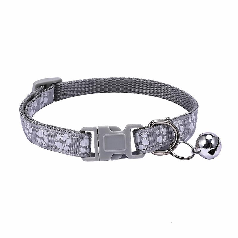 Small Cats Dog Collars With Bell Breakaway Adjustable Dog Puppy Bling Paw Prints
