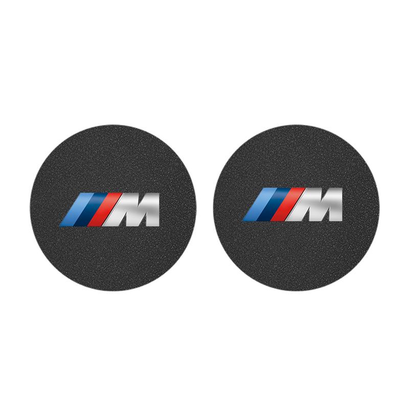 For BMW E82 2Pcs Car Coaster Suede Mat Water Cup Anti-slip Pad Auto Interior Sticker For BMW X1 X2 X3 X5 X4 X6 X7 iX3 F20 F10 F07 E70 E46 E9