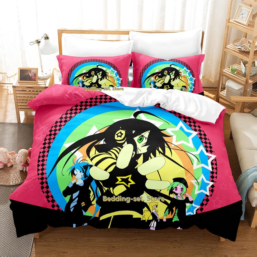 Комплект постельного белья Lucky Star Коната Односпальный Полуторный Двуспальный Квинсайз Кингсайз Комплект для кровати Взрослая спальня Комплекты пододеяльников Аниме Комплект простыней
