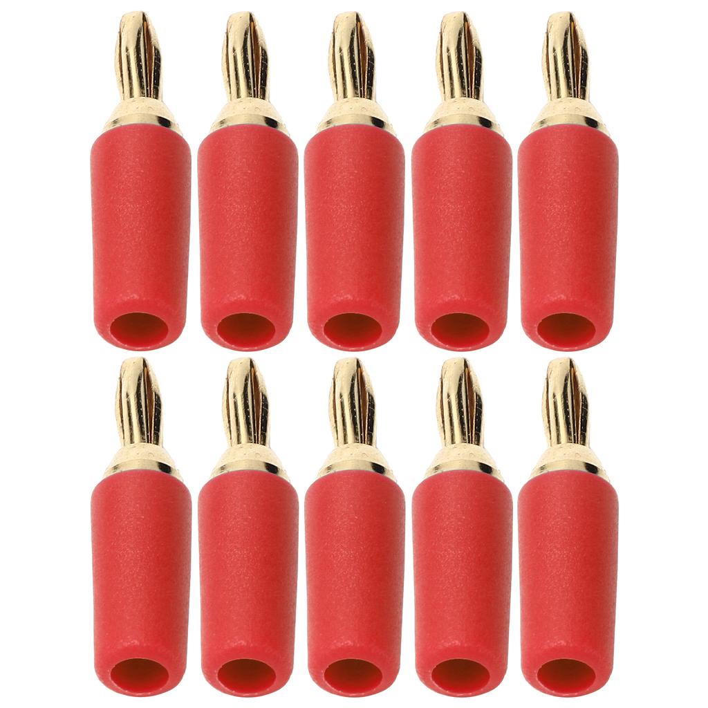 10Pcs Banana Plug 2.5mm Gold Plated Brass Solder Type Male Connector Accessory Set Kit