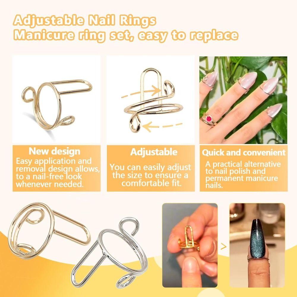Reusable Fingertip Nail Rings Causal Phalanx Ring High Quality Nail Rings Women Girls