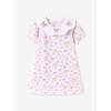 Cute and Fresh Style Doll Collar Floral Dress for Girls, Summer Rabbit Short-Sleeve Shirt Princess Dress, Trendy and Fashionable