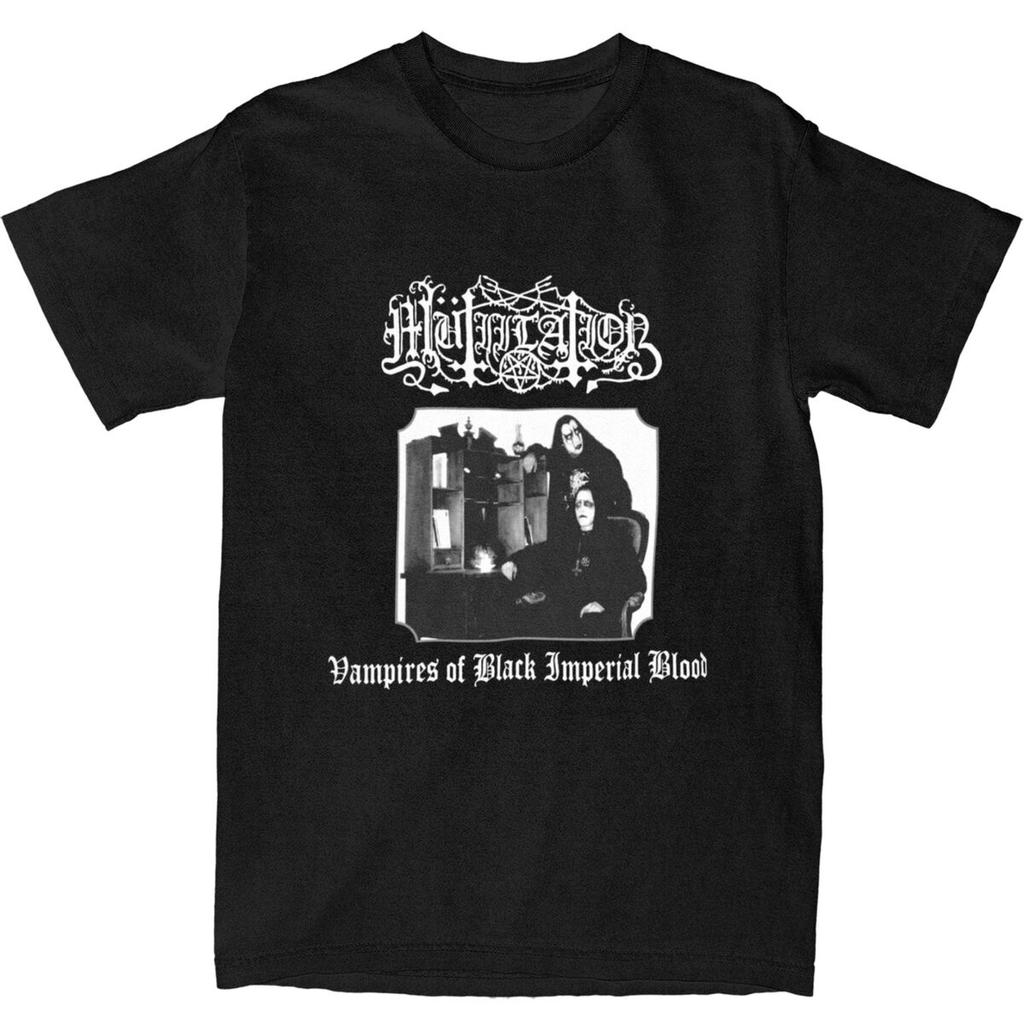 Mutiilation Black Band Merchandise T Shirts for Men Women Vampires of Black Imperial Blood Funny Pure Cotton Graphic Tee Shirt