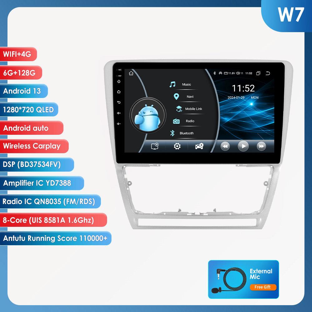 Hizpo 10.1 Carplay 4G 2Din Android 13 Автомобильное радио для Skoda Octavia 2 2008 - 2013 Мультимедийный видеоплеер GPS DSP Авторадио RDS ПК Интеллектуальный экран