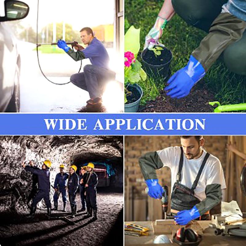 1 Pair Long Waterproof Drain Cleaning Gloves Chemical Resistant Gloves Pvc Reusable Heavy Duty Long Rubber Gloves