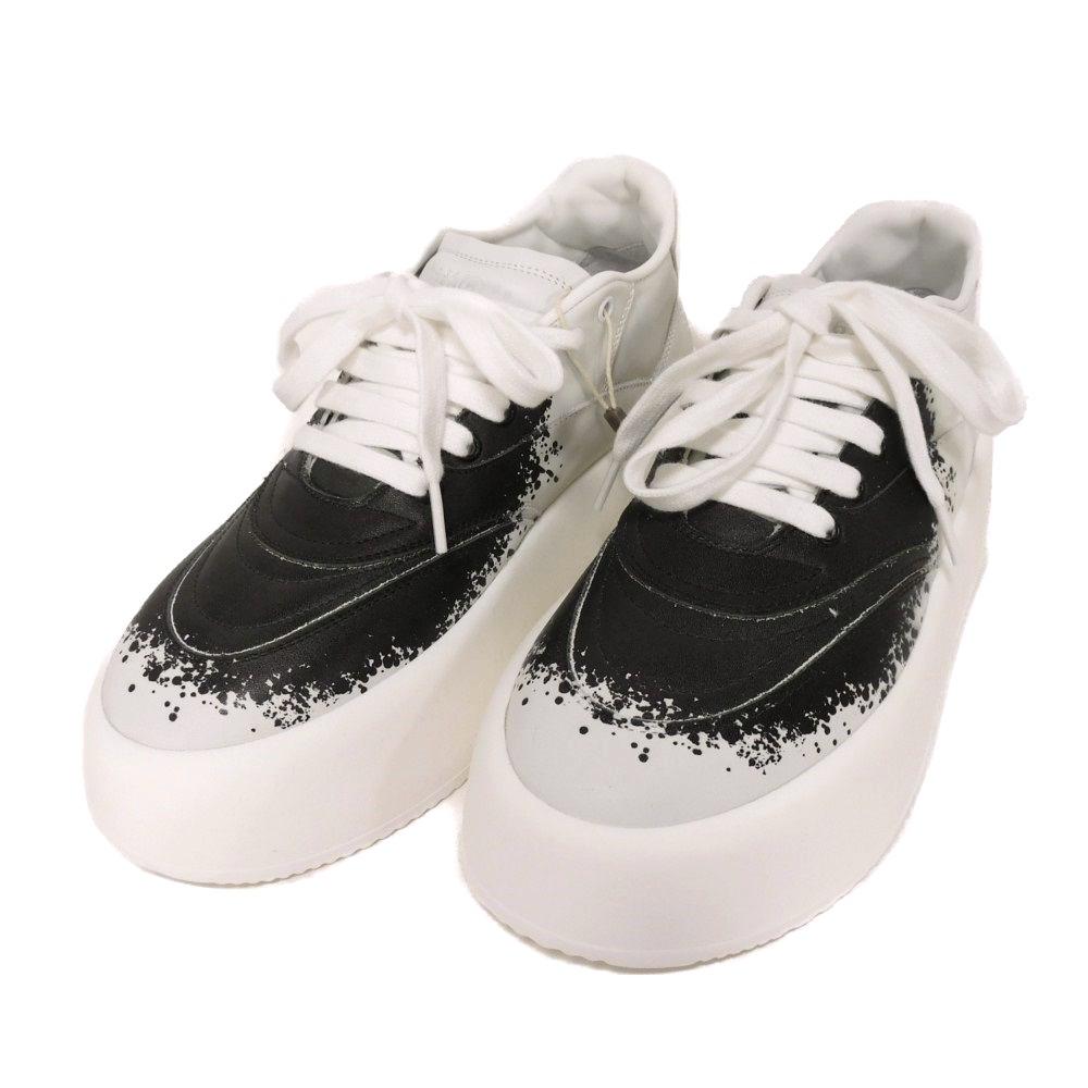 Used 65992 Low-cut Half Paint S59WS0150 7896 37 Platform Shoes White Black 9.4" Unused MM6 Light Gray Women's from