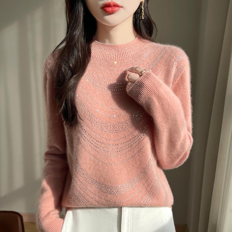 Женский кашемировый свитер Qinghe кашемир 30% кашемир 70% шерсть осенне-зимний кашемировый пуловер мягкий и теплый