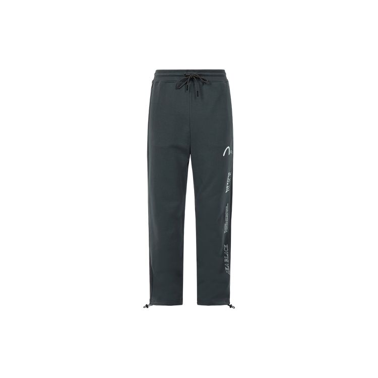 Evisu Прямые повседневные брюки с принтом по бокам Мужские брюки Темно-серый 2ESGNM3SP432XXCT
