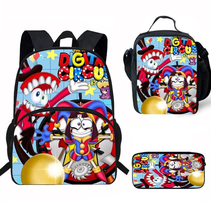 Kids Cartoon Backpack Set Elementary School Students With Lunch Bag Pencil Case - Lightweight Ergonomic Oxford Fabric
