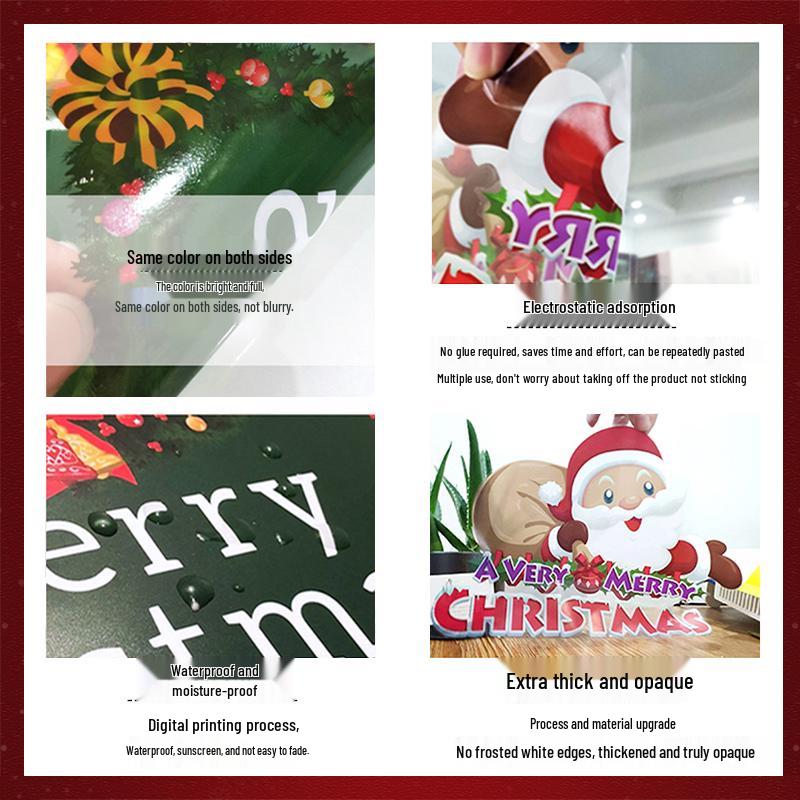 Рождественские наклейки на окно Дед Мороз