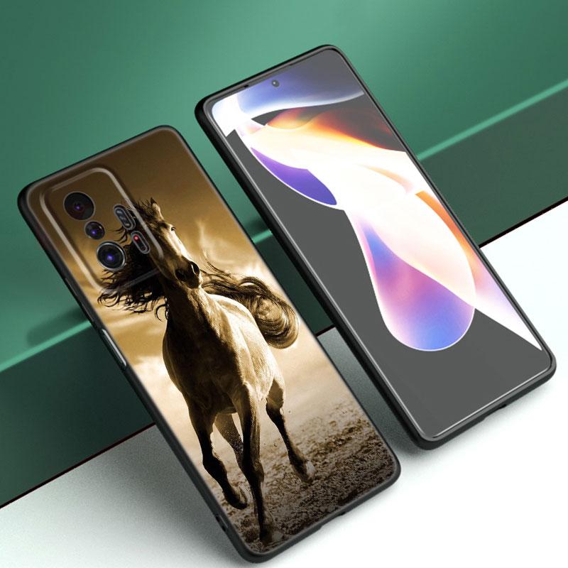 Чехол для телефона с бегущей лошадью для Xiaomi Mi A2 8 9 SE Note 10 10T 11 12 Lite 9T 11T 12S 12T Pro A3 6X 12X, мягкий черный чехол из ТПУ