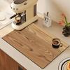 1Pcs Rubber Drying Mat With Wood Grain Pattern For Coffee Shop Restaurant Kitchen Carpet Tableware Durable Diatom Mud Table Mat Pet Mat Coffeeware