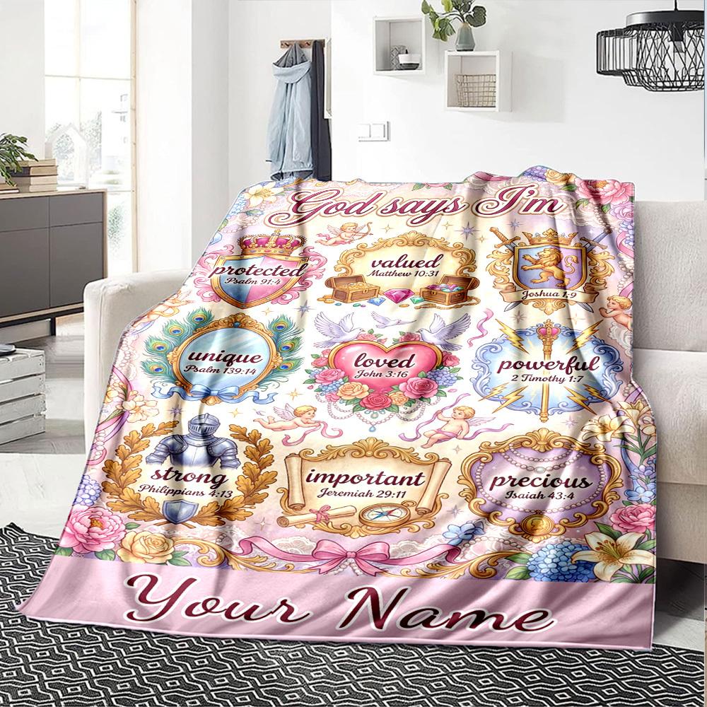 God'S Affirming Words Lightweight Blanket Warmthful Decor Suitable For Sofa Couch Office Bed Picnics Ideal For All Seasons Versatile Accessory Perfect