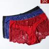 3Pcs/Set Sexy Lingerie Female Seamless Panties Super Large Underwear Women High Waist Lace Hollow Out Underpants Plus Size Brief