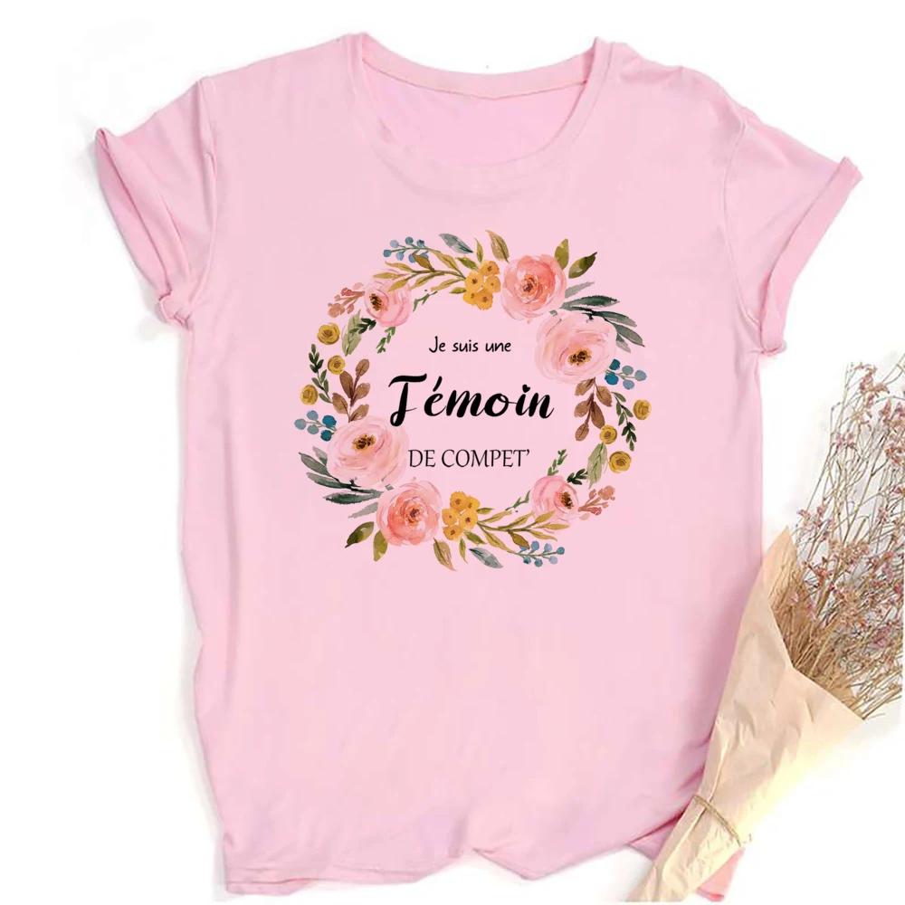 Футболка с цветочным принтом Temoin, футболка для девичника, одежда для свидетелей на свадьбе, топ для подружек невесты, свадебный наряд, футболка