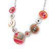 [H9043] - Designer Necklace 'Bora Bora' Orange Brown