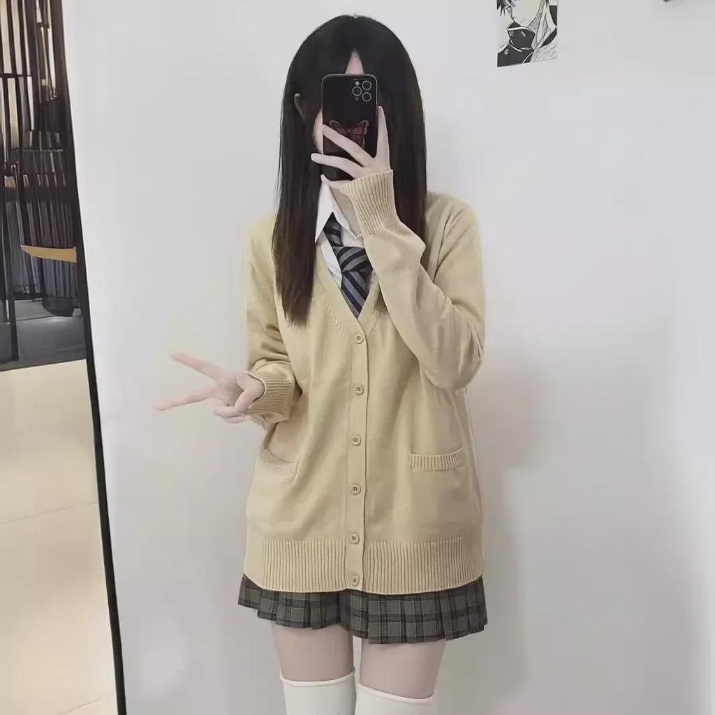Японский кардиган в студенческом стиле JK Uniform — милый, универсальный свитер с длинными рукавами для осени/зимы
