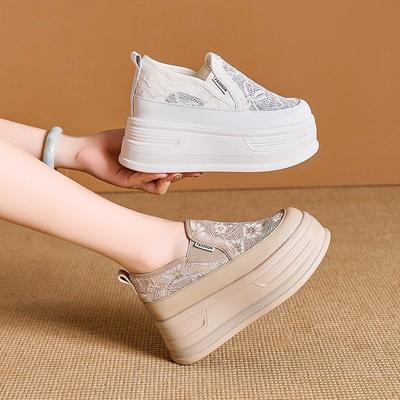 Сетчатые сандалии женские новые осенние на толстой подошве-маффин, универсальные женские туфли, дышащие женские одинарные туфли, повседневная обувь