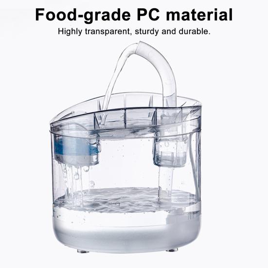 Cat Water Fountain Automatic Water Dispenser with Filter 1.8L Pet Drinking Fountain with Quiet Pump Dog Water Bowl for Indoor Cats Kitty