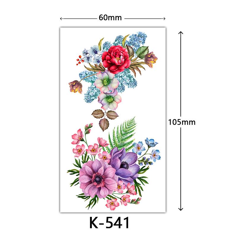 Waterproof Tattoo Stickers: English Letters, Flowers & Butterfly Sketches
