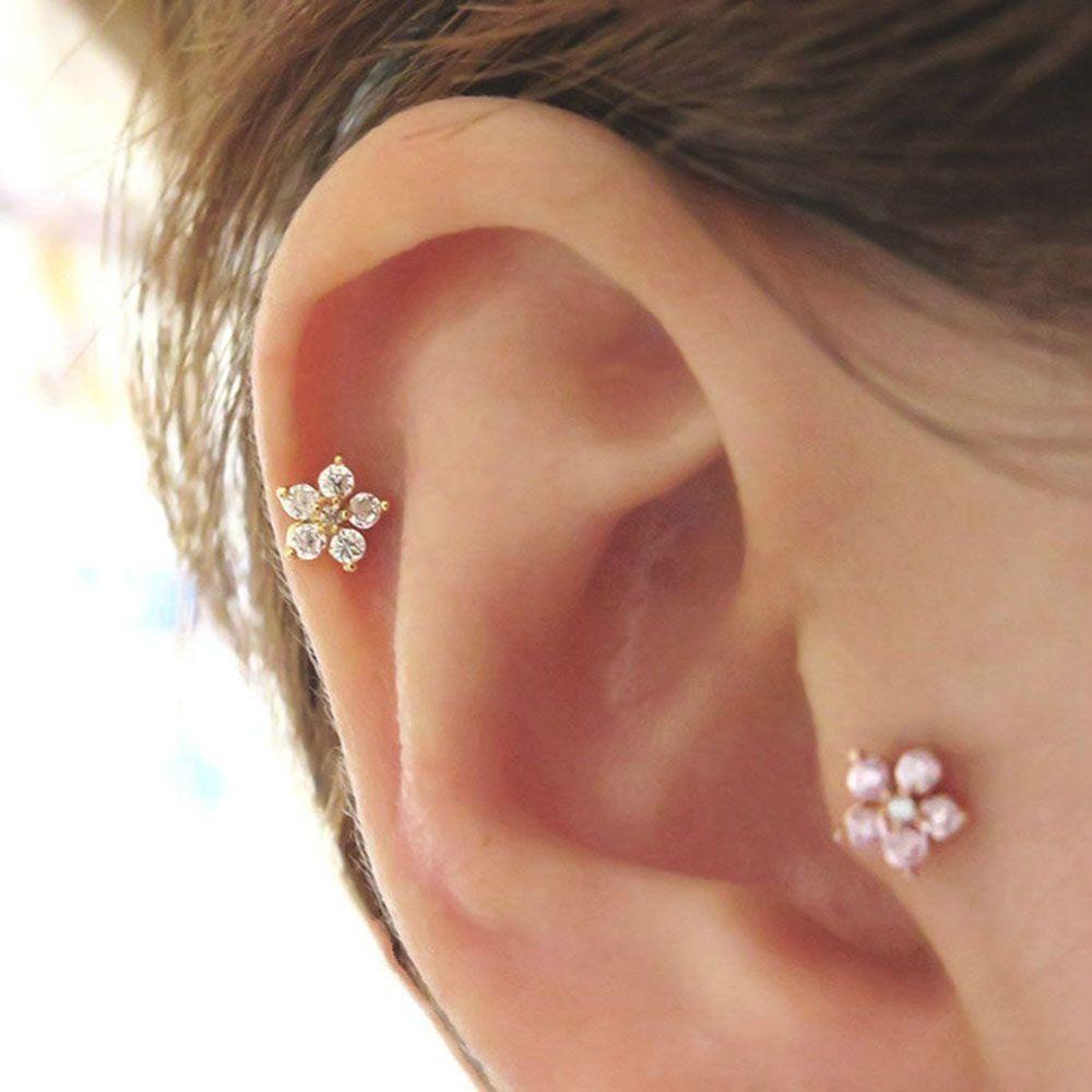 Jewelry Earpiercing Cartilage Flowers Tragus Earrings Cartilage Earrings Ear Studs Stud Earrings
