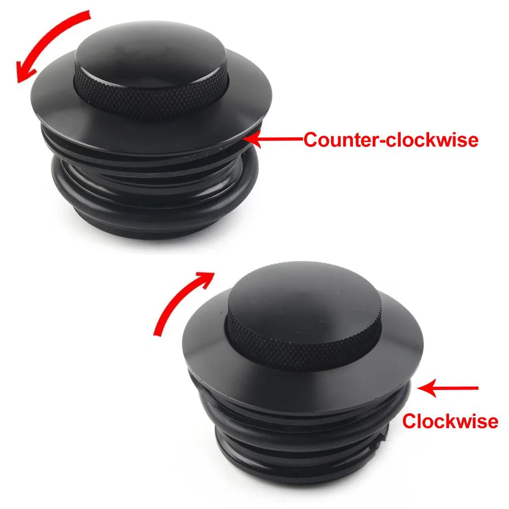 Motorcycle Left+Right Thread Flush Pop Up Gas Cap Vented Fuel Tank Cover For Harley Davidson Road King Softail Dyna