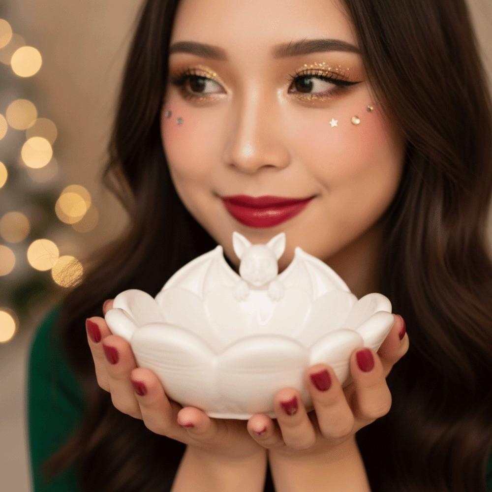 PLA 3D Printed Bowl Lightweight Halloween Organizer Bat Snack Tray Jewelry Display